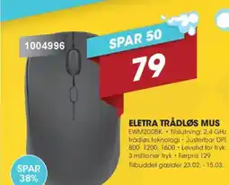 Punkt1 Eletra trådløs mus tilbud