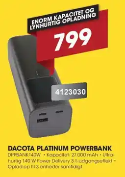 Punkt1 Dacota platinum powerbank tilbud