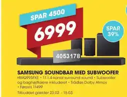 Punkt1 Samsung soundbar med subwoofer tilbud