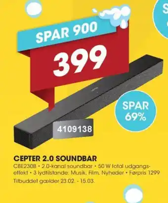 Punkt1 Cepter 2.0 soundbar tilbud