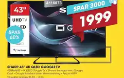 Punkt1 Sharp 43" 4k qled google tv tilbud