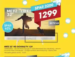 Punkt1 Metz 32" hd google tv 12v tilbud