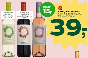 Coop 365 O-Organic Reserva 75 Cl tilbud