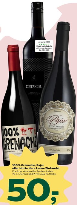 Coop 365 100% Grenache,Pajar Eller Notte Nera Leone Zinfandel tilbud