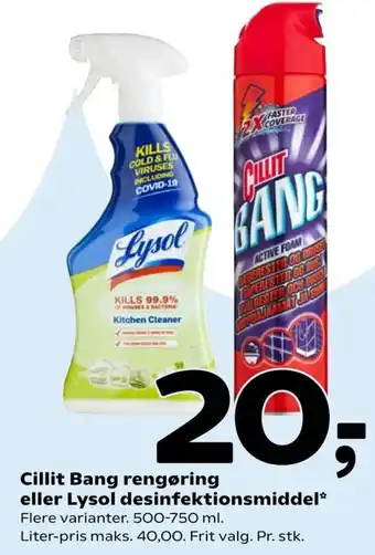 Cillit Bang Rengøring Eller Lysol Desinfektionsmiddel 500-750 ml