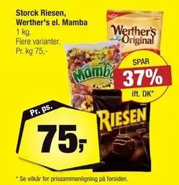 Calle Storck Riesen, Werther's el. Mamba tilbud