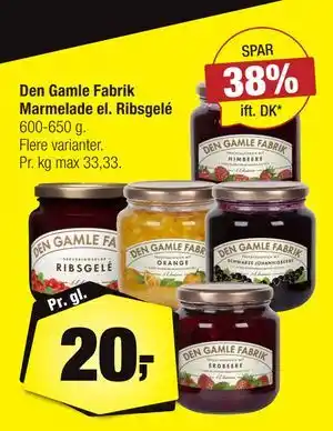 Calle Den Gamle Fabrik Marmelade el. Ribsgelé tilbud