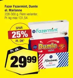 Calle Fazer Fazermint, Dumle el. Marianne tilbud