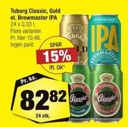 Calle Tuborg Classic, Guld el. Brewmaster IPA tilbud
