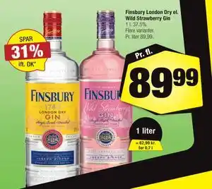 Calle Finsbury London Dry el. Wild Strawberry Gin tilbud