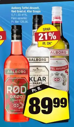 Calle Aalborg Taffel Akvavit, Rød Grød el. Klar Snaps tilbud
