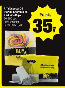Calle Affaldsposer 20 liter m. Snøreluk el. Karklude10 pk tilbud