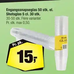 Calle Engangssnapseglas 50 stk. el. Shotsglas 5 cl. 30 stk tilbud