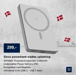 El-Salg Sinox powerbank trådløs opladning tilbud