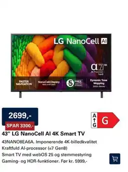 El-Salg 43 LG NanoCell AI 4K Smart TV tilbud