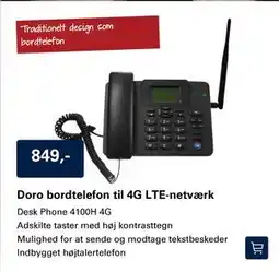 El-Salg Doro bordtelefon til 4G LTE-netværk tilbud