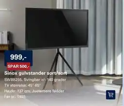 El-Salg Sinox gulvstander sort/sort tilbud