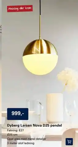 El-Salg Dyberg Larsen Nova D25 pendel tilbud