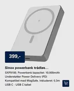 El-Salg Sinox powerbank trådløs… tilbud