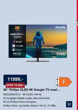 El-Salg 65 Philips OLED 4K Google TV med… tilbud