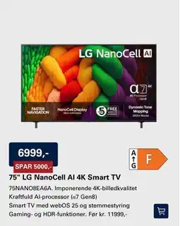 El-Salg 75 LG NanoCell AI 4K Smart TV tilbud