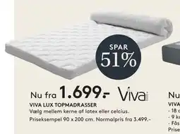 SENG VIVA LUX TOPMADRASSER tilbud