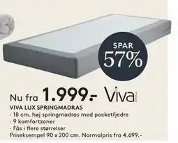 SENG VIVA LUX SPRINGMADRAS tilbud