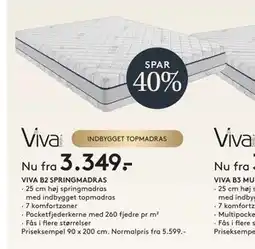 SENG VIVA B2 SPRINGMADRAS tilbud