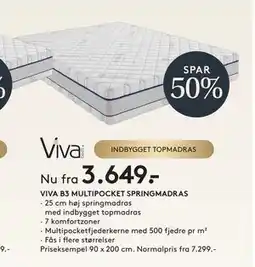 SENG VIVA B3 MULTIPOCKET SPRINGMADRAS tilbud