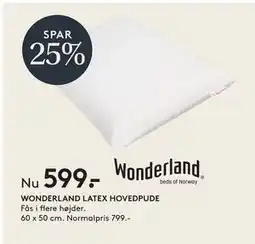 SENG WONDERLAND LATEX HOVEDPUDE tilbud