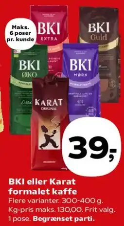 Kvickly BKI / Karat formalet kaffe tilbud