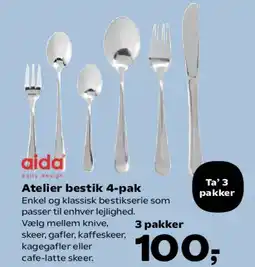 Kvickly Atelier bestik 4-pak tilbud