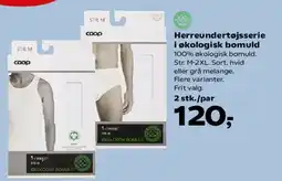 Kvickly Herreundertøjsserie i økologisk bomuld tilbud