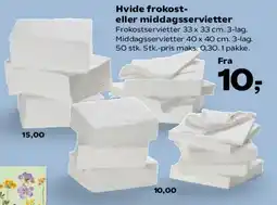 Kvickly Hvide frokost- eller middagsservietter tilbud