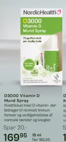 Helsam D3000 Vitamin D Mund Spray tilbud