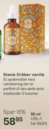 Helsam Stevia Dråber vanille tilbud