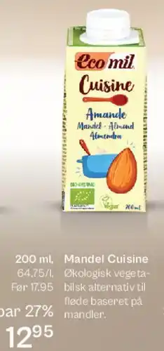 Helsam Mandel Cuisine 200 ml tilbud