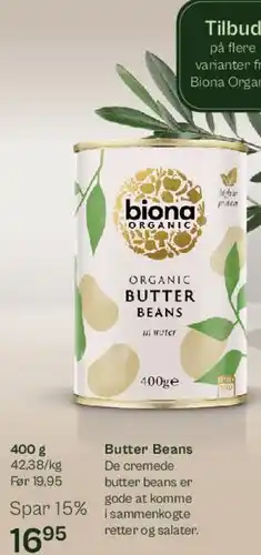 Helsam Organic Butter Beans tilbud