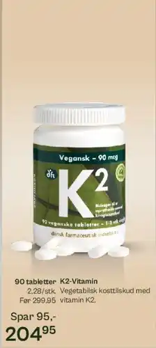Helsam K2-Vitamin (90 tabletter) tilbud
