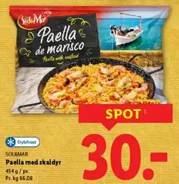 Lidl Paella de marisco (Paella med skaldyr) tilbud