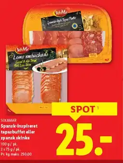 Lidl Spansk-inspireret tapas eller spansk skinke tilbud