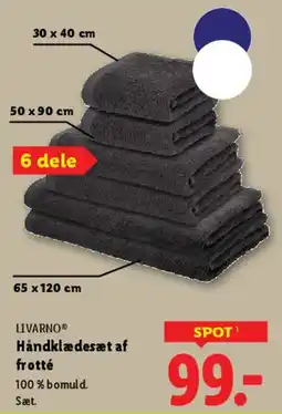 Lidl LIVARNO Håndklædesæt af frotté (6 dele) tilbud