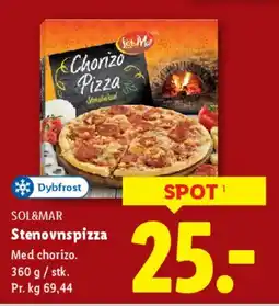 Lidl Stenovnspizza med chorizo tilbud