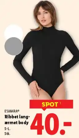 Lidl Ribbet langærmet body tilbud