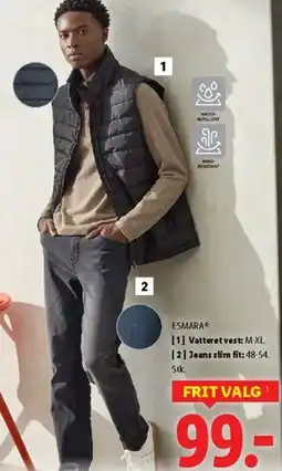 Lidl Vatteret vest / Jeans slim fit tilbud
