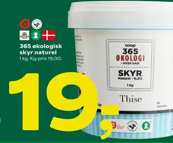 Coop 365 365 økologisk skyr naturel tilbud