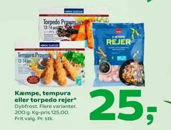 Coop 365 Kæmpe, tempura eller torpedo rejer tilbud