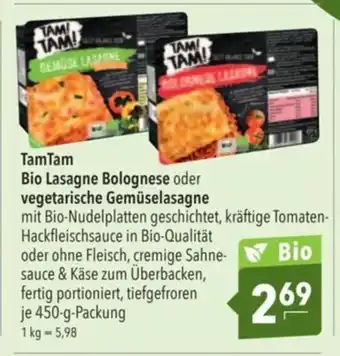 Citti TamTam Bio Lasagne Bolognese oder vegetarische Gemüselasagne tilbud