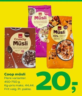 Coop 365 Coop müsli tilbud