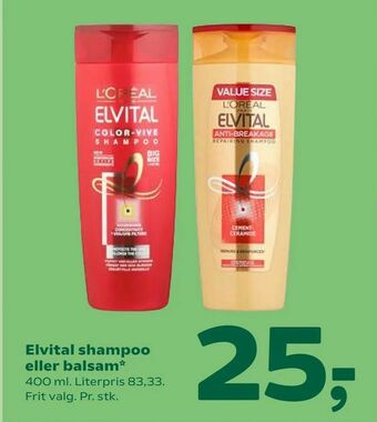 Coop 365 Elvital shampoo eller balsam tilbud